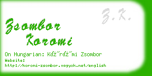 zsombor koromi business card